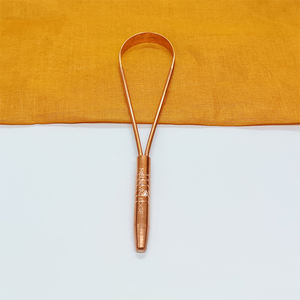 100% Original Ayurveda cobre puro limpiador de lengua en forma de U higiene bucal agarre práctico para adultos y niños diseño atractivo - Product Image 5