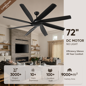72 Inch Large Industrial Ceiling <b>Fan</b> No Light with <b>Remote</b>, Quiet Reversible DC Motor Ceiling <b>Fan</b> for Garage Patio Living Room - Product Image 1