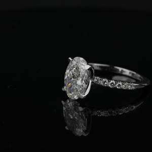 Bague en diamant de laboratoire de luxe 2 carats EF couleur VS1 clarté taille ovale or Rose or argent IGI SGL bijoux certifiés - Product Image 6