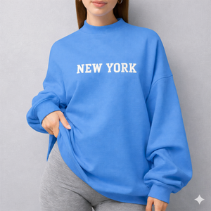 Women Long Oversized Mockneck Sweatshirt Winter Casual Loose Fit Soft Touch Fleece Front logo Street Style <b>Top</b> - Product Image 6