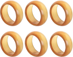 Khadim artisanat meilleure qualité teck porte-serviettes anneaux poli bois résine maison religieux Table décoration Floral Design - Product Image 3