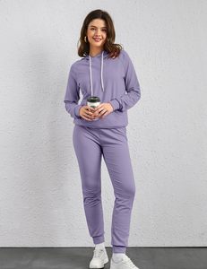 Ropa de calle deportiva de Invierno para mujer, conjunto de chándal con capucha, cómodo, ligero, traje de dos piezas para correr, entrenamiento de gimnasio 100% - Product Image 2