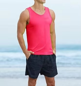 Oversized Sleeveless Knitted Fitness Sports Gym Tank Top for Men Custom Logo Silk <b>Screen</b> Printed Cotton/<b>Bamboo</b> Fiber Breathable - Product Image 5