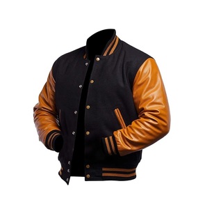 Custom Made High Street Style Varsity <b>Jackets</b> Genuine Leather Letterman Baseball College <b>Jacket</b> Pakistan <b>Zipper</b> <b>Jacket</b> Canvas - Product Image 4