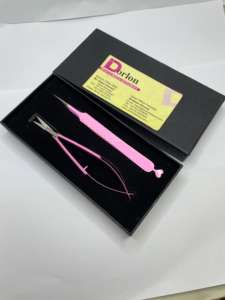 Pinzas de pestañas con diseño en forma de corazón, acero sostenible, logotipo personalizado, agarre de diamante, pinzas de extensión de pestañas puntiagudas y tijera de resorte - Product Image 6