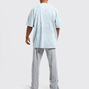 2025 nouveau Design Logo personnalisé hommes lavage à l'acide T-Shirt en gros hommes lavage à l'acide T-Shirts 100% coton coupe ample imprimé T-Shirt pour hommes - Product Image 3