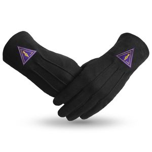 Council Gants Coton Noir Avec Patch Violet Pur 100% Coton Gants Confortables à Porter Utilisés Dans Les Symboles Et Les Traditions Maçonniques - Product Image 1