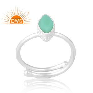 Anillo de piedras preciosas de crisoprasa Natural de Plata de Ley 925 más vendido, joyería personalizada para mujer, regalo para ella - Product Image 1