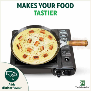 Iron <b>Tawa</b> With Wooden Handle Roti Chapati Cooking Utensil Kitchen Pan Home Hotel Kitchen 14 Inches Ultimate Quality Iron <b>Tawa</b> - Product Image 4