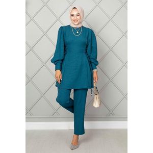 Hijab de lino atado lateral Juego de 2 piezas Gasolina - Product Image 3