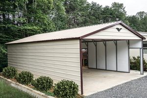 Auvent de voiture 10 'x 15' x 7 '<span class=keywords><strong>avec</strong></span> <span class=keywords><strong>abri</strong></span> de garage à <span class=keywords><strong>toit</strong></span> horizontal <span class=keywords><strong>en</strong></span> <span class=keywords><strong>acier</strong></span> <span class=keywords><strong>galvanisé</strong></span> pour voitures et bateaux - Product Image 4