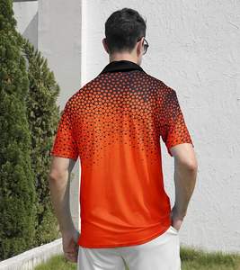 เสื้อโปโลแขนสั้นสำหรับผู้ชายพิมพ์ลายคอลลาเรดกันยับกันความชื้นสำหรับเล่นกอล์ฟ - Product Image 4