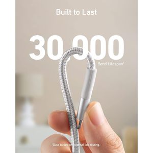 Cavo USB-A a Lightning Anker Powerline+ II da 1,8 m Argento, Cavi e Fili di Qualità Premium - Product Image 2