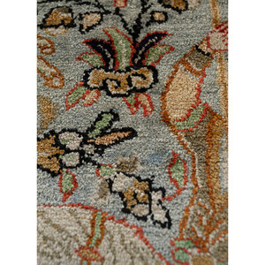 Tapis en soie noués à la main Gulmarg Gold, motif floral, style Tabriz classique, pour la maison, rectangulaires, en soie de bambou et PVC, pour salon et chambre. - Product Image 3