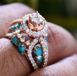 Bague de fiançailles élégante et luxueuse en or massif 14 carats et 18 carats, diamants naturels taille brillant certifiés par un tiers - Product Image 3