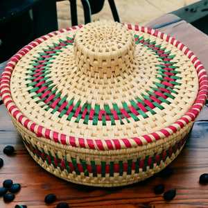 Wholesale Price Multicolor Handwoven Ecofriendly Natural Moonj Grass <b>Basket</b> <b>with</b> <b>Lid</b> for Home - Product Image 3
