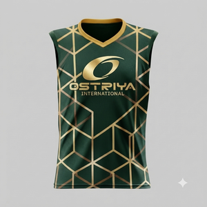 Wholesale Rate V-neck Front Custom Men's Sleeveless Gym Athletic Workout T-<b>Shirt</b> <b>100</b>% <b>Polyester</b> Knitted Striped Quick Dry 220g - Product Image 3