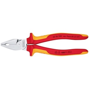 For KNIPEX VDE Certified Heavy-Duty Combination <b>Pliers</b> 200 mm Chrome-Plated Multi-Component Handles - Product Image 3