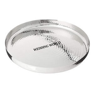 Bandeja de Chocolate Decorativa Plateada con Acabado Metálico Martillado, Ecológica, Moderna, de Lujo y Elegante para el Hogar o Restaurantes - Product Image 1