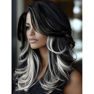 DWY Glueless Synthetic Lace Front Body Wave <b>Wig</b> 32-Inch Adjustable Cap Heat Resistant Fiber Transparent Black HD Lace - Product Image 1