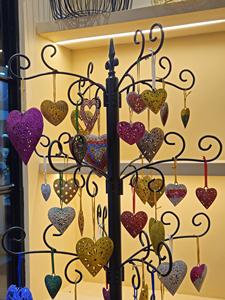 Or paillettes métal coeur lune découpe ornement suspendu pour arbre de noël vacances mariage fête maison décoration cadeau pièce - Product Image 5