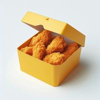 Emballage alimentaire jetable personnalisé en papier pour poulet frit, chewing-gum, croustilles, aliments pour bébés, avec revêtement UV, gaufrage, recyclé