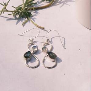 Pendientes de Labradorita Azul y Piedra Lunar Arcoíris, Pendientes de Plata de Ley 925, Chapados en Oro Amarillo y Rosa - Product Image 4