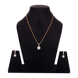 เครื่องประดับงานแต่งงานรูปทรงลูกบอลเพชร 22K พร้อมพลอยหลัก - Product Image 3