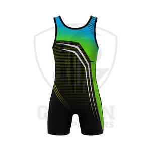 Maillots de lutte personnalisés Golden Players, élégants, respirants, tricotés, sublimés, avec logo personnalisé, impression OEM - Product Image 6