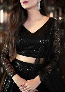 Vesta Exports Designer de luxe Dhoti Costume fait à la main décontracté de haute qualité Vêtements Automne Doublure en soie Fil-Paillettes Broderie Dentelle - Product Image 4