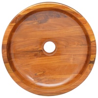 Vasque de salle de bain moderne en bois d'acacia fait main, gain de place, avec design sculpté, lavabo en bois dur naturel et décoration intérieure