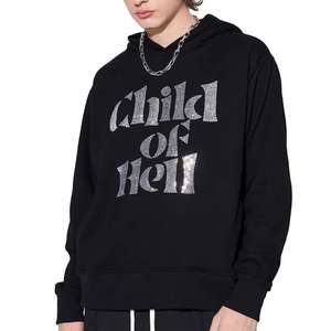 Unisex 100% Cotton Fleece Rhinestone Hoodie Warm Pullover Crystal Embellishment Winter <b>Streetwear</b> Wholesale Fashion Customizable - Product Image 1