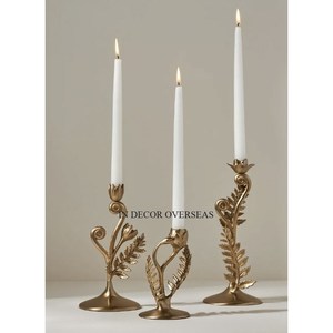 <b>Brass</b> Antique Finished High Standard Quality Metal Unique Floral Designer Hotel And Restaurant Table Centerpiece <b>Candle</b> <b>Holder</b> - Product Image 5