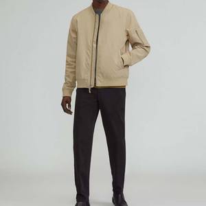 Veste bomber en toile décontractée et sportive personnalisée avec logo sur le devant, service OEM, vêtements pour hommes de haute qualité, fermeture éclair - Product Image 4
