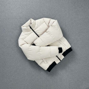 Chaqueta Acolchada para Hombre, Talla Grande, Color Blanco Liso, Nueva Llegada 2026, 100% Poliéster, Cuello Alto, Cremallera Completa - Product Image 3