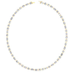 Collar de Tenis con Diamantes Cultivados en Laboratorio de Múltiples Formas, Oro Amarillo de 14K, 20.8ct, Claridad DEF VVS/VS, Cadena de Lujo, Joyería Unisex, 40 Piedras - Product Image 6