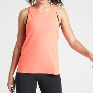 Camiseta de Tirantes de Punto Coral para Mujer, Cuello Redondo, Sin Mangas, Color Sólido, Deportiva, Largo Regular, Transpirable, 100% Poliéster - Product Image 1