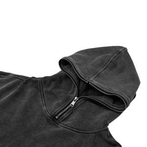 Sweat-shirts respirants délavés à l'acide pour hommes, prix usine, personnalisables avec logo, en coton - Product Image 3