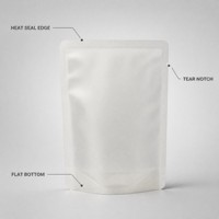 Pochette personnalisée transparente à fond plat, qualité alimentaire, thermoscellable, en plastique, pour snacks et café, avec gravure OEM