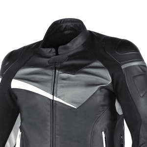Professionnel fabrique des vêtements de course de veste de moto en cuir léger et confortable avec des techniques imprimées de caractéristique de taille plus - Product Image 4