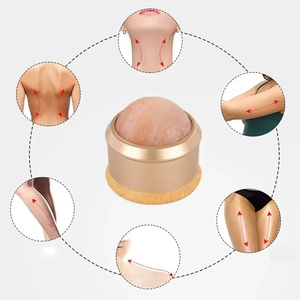 Masaje Bola de sal Rodillo de hielo Cuello Cervical Jade Raspado Rodillo de masaje Masajeador Fácil uso Acrílico y madera para el cuidado diario de la piel - Product Image 4