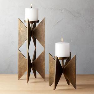 Antique Finish Metal Candle Holder Candle Stand for Lighting and Home Decoration <b>Set</b> Stylish Decorative Candle Jar Holder - Product Image 6