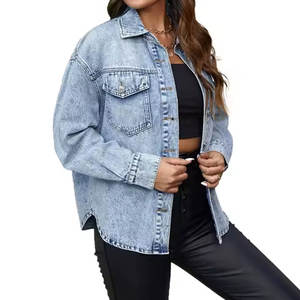 Servicio OEM, Diseño Personalizado, Venta Directa de Fábrica, Camisa de Mezclilla para Mujer, Ropa para Adultos, Camisa de Mezclilla para Mujer - Product Image 1