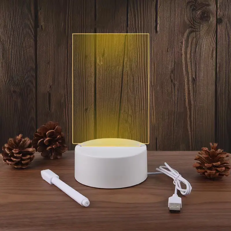 Diy светодиодная 3d креативная ручка, светящаяся пустая Светодиодная доска для заметок, акриловый сменный ночник с доской объявлений