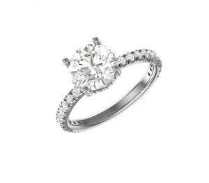 Anillo de Compromiso y Matrimonio de Lujo en Plata de Ley 925 con Circonita Cúbica de Corte Brillante Clásico para Mujer, Elegante Engaste de Puntas, Ideal para Regalo - Product Image 3
