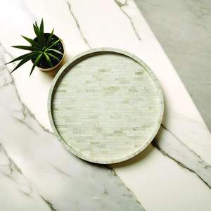 ถาดเสิร์ฟพร้อมถาดทำมือสุดหรูถาดรองกระดูกรอมฎอนสำหรับอาหารเช้าอาหารผลไม้ชากาแฟ - Product Image 5