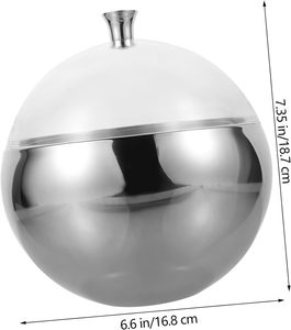 Seau à glace en acier inoxydable Récipient rond avec couvercle Seau à glace en métal Mini conteneurs Glacière en acier inoxydable - Product Image 2
