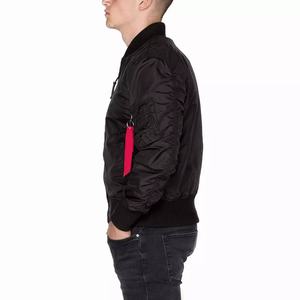 Cazadora bomber de gran tamaño para hombre con puños acanalados de ajuste relajado y tela ligera para la moda urbana - Product Image 5