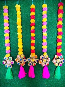 Vente en gros de cordes de fleurs de souci artificielles traditionnelles multicolores écologiques pour mur/porte suspendus Festival décoration de fête de mariage - Product Image 2