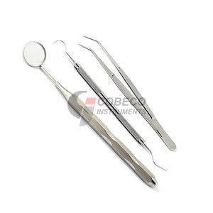 Kit de Exploración Dental de 3 Piezas, Espejo, Sonda y Explorador de Acero Inoxidable para Revisión Oral, Instrumentos Quirúrgicos Dentales - Product Image 1